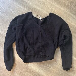 Free People Black V-neck sweater